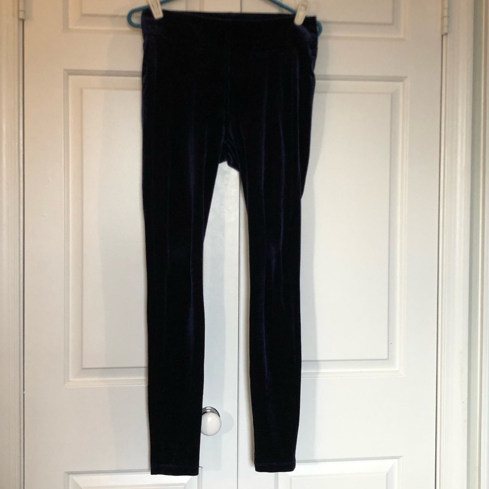 Ann Taylor Loft navy blue velvet stretch leggings small